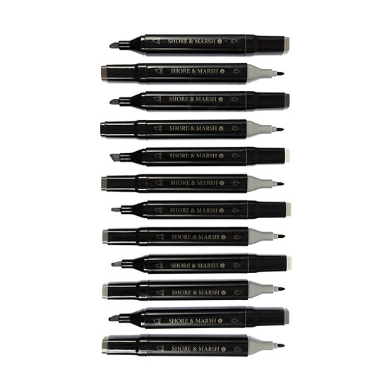 Shore & Marsh Monotone Dual Tip Art Markers 12 Pack  image number 2