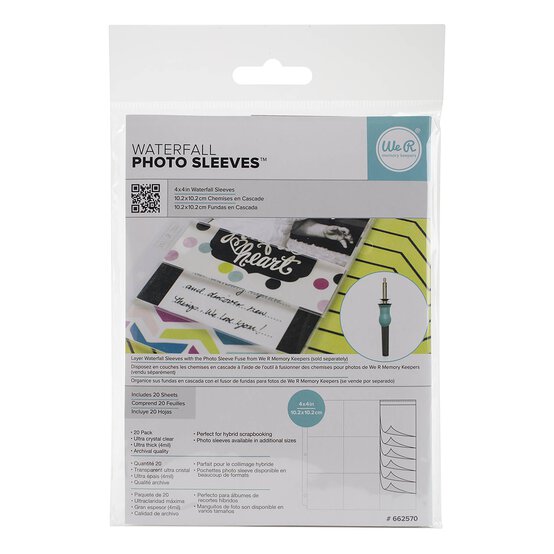 We R Makers Waterfall Photo Sleeves 4 x 4 Inches 20 Pack image number 1