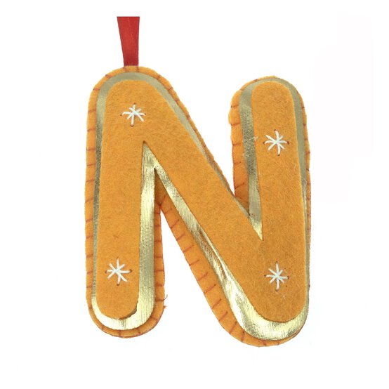 Hanging Felt Letter N Decoration image number 3