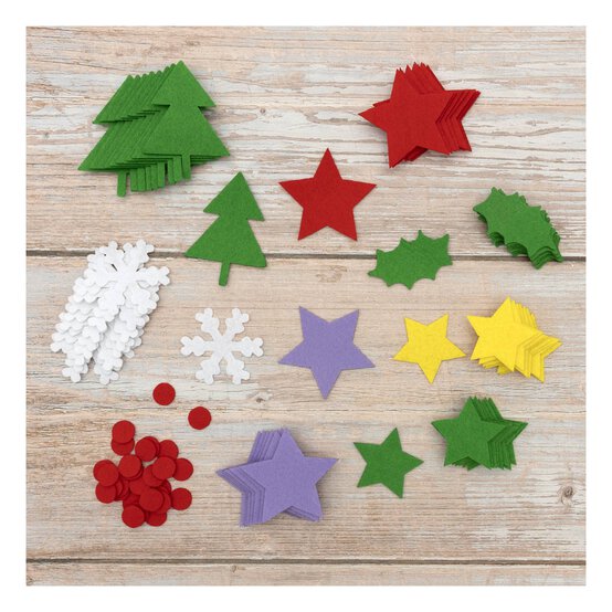 Felt Christmas Shapes 100 Pack  image number 1