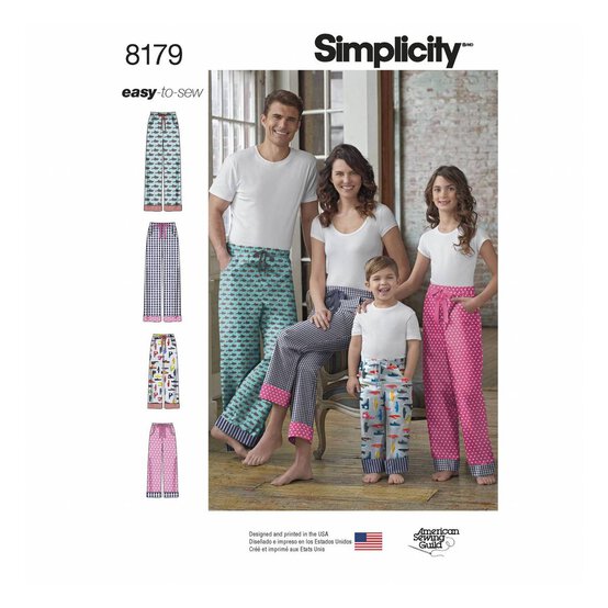 Simplicity Lounge Trousers Sewing Pattern 8179 (XS-XL) image number 1