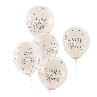 Ginger Ray Rose Gold Baby Shower Confetti Balloons 5 Pack