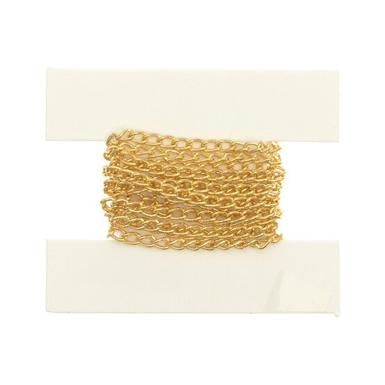 Gold Plated Light Curb Chain 3mm x 1m image number 1