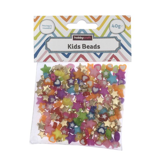 Mixed Star and Heart Beads 40g image number 4