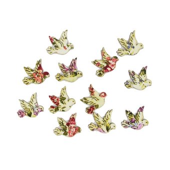 Floral Bird Embellishments 12 Pack