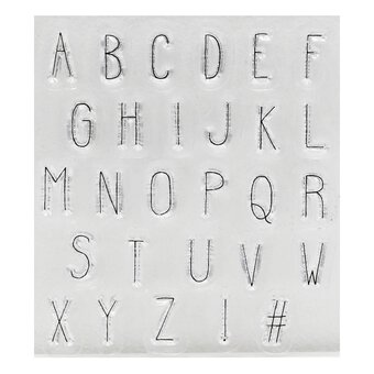Hand Block Font Alphabet Stamps 28 Pack