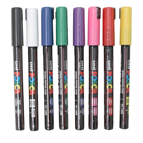 Uni-ball Posca PC 1MR Marker Pens Starter Set 8 Pack