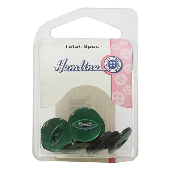 Hemline Emerald Basic Fish Eye Button 8 Pack image number 2