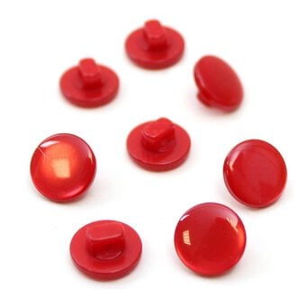 Hemline Red Basic Knitwear Button 8 Pack