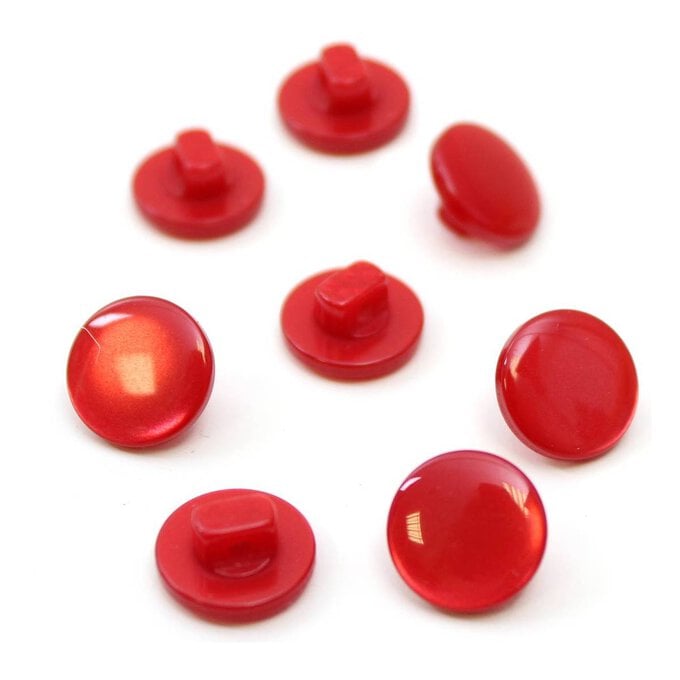 Hemline Red Basic Knitwear Button 8 Pack image number 1