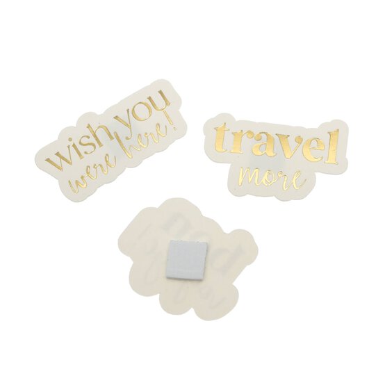 Gold Foil Travel Sentiment Card Toppers 3 Pack image number 3