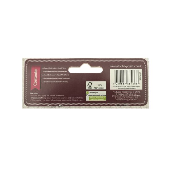 Mini Embroidery Hoops 5 Pack  image number 6