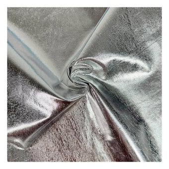 Silver Slinky Foil Fabric by the Metre