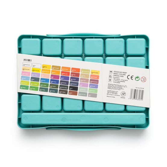 HIMI Green Twin Cups Gouache Set 12ml 48 Pack image number 8