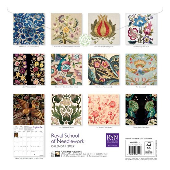Royal School of Needlework Wall Calendar 2027 image number 4