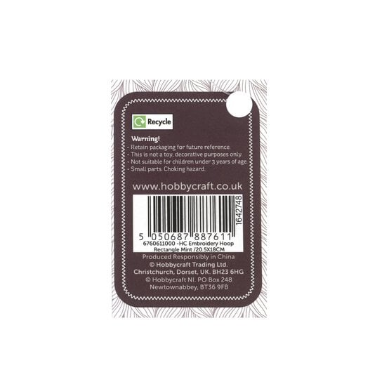 Plastic Rectangle Embroidery Hoop 20.5cm x 18cm image number 5