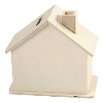 Wooden House Money Box 10cm image number 2