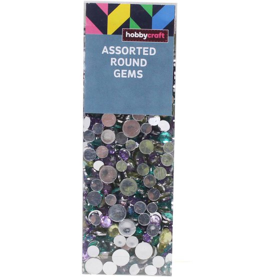 Purple, Green and Yellow Assorted Round Gems 90g image number 2