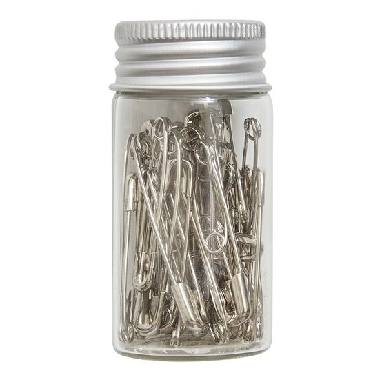 Blue Woodblock Floral Assorted Safety Pins 50 Pack image number 3