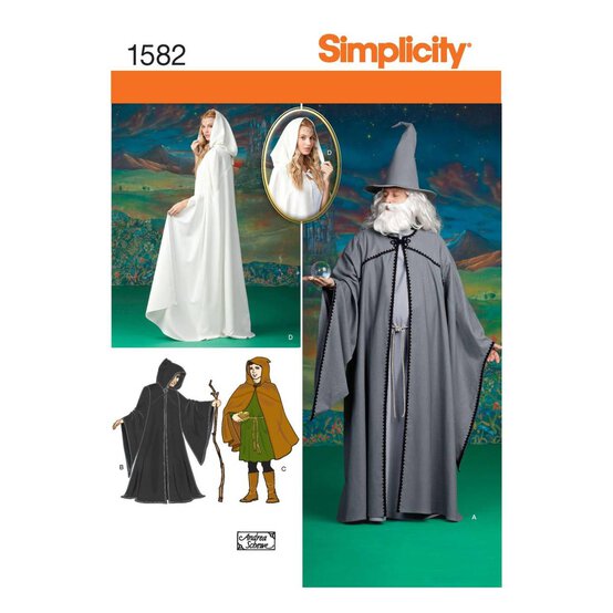 Simplicity Wizard Costume Sewing Pattern 1582 (XS-XL) image number 1