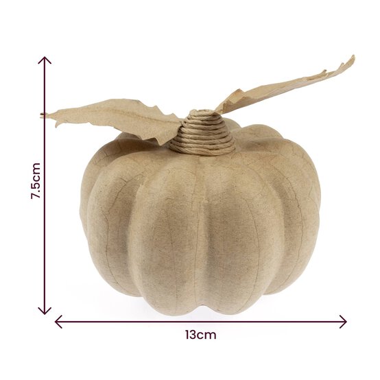 Mache Pumpkin with Leaves 13cm image number 5