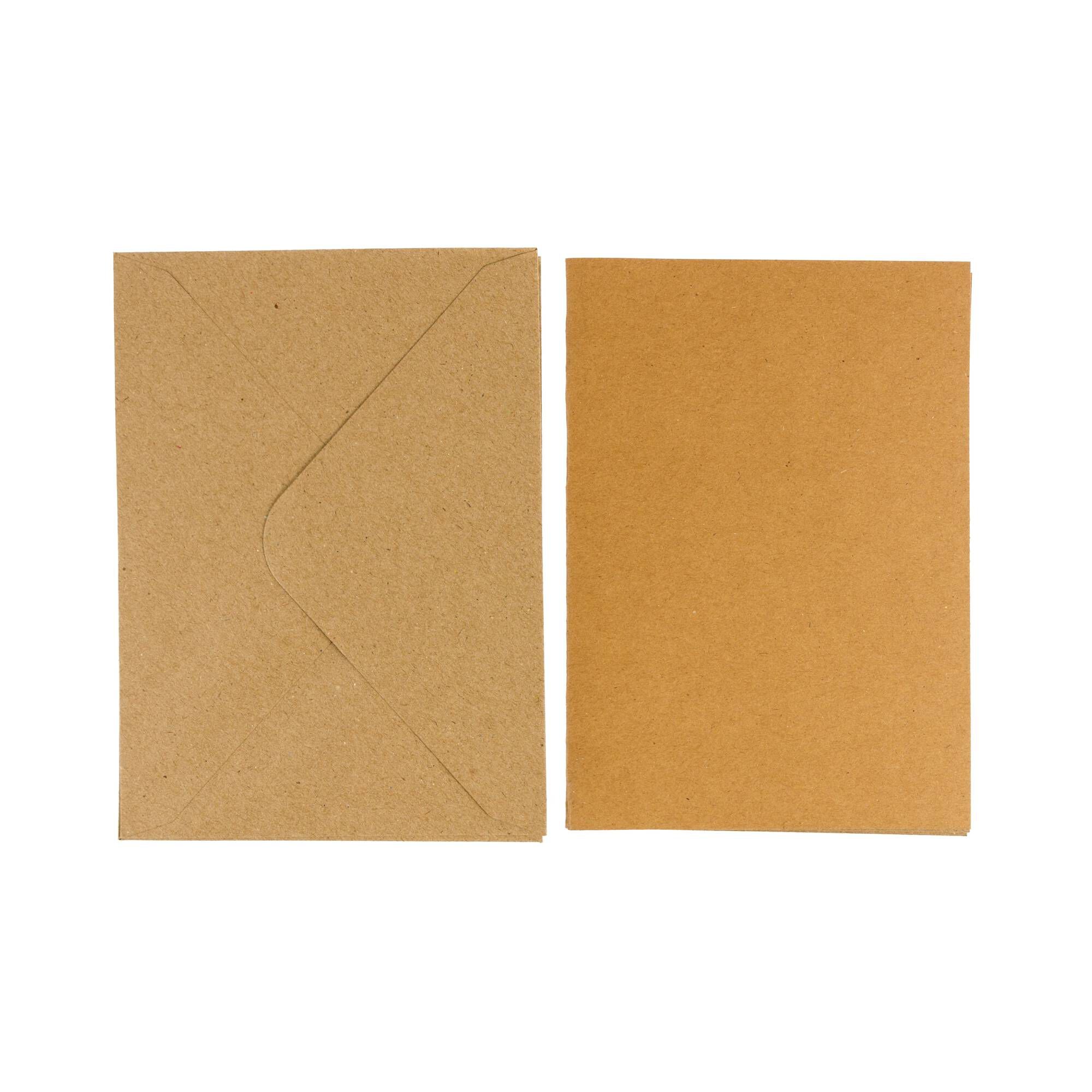 Kraft Cards and Envelopes 5 x 7 Inches 10 Pack Hobbycraft