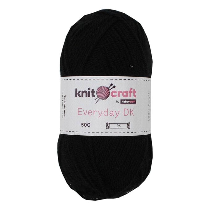 Knitcraft Black Everyday DK Yarn 50g image number 1