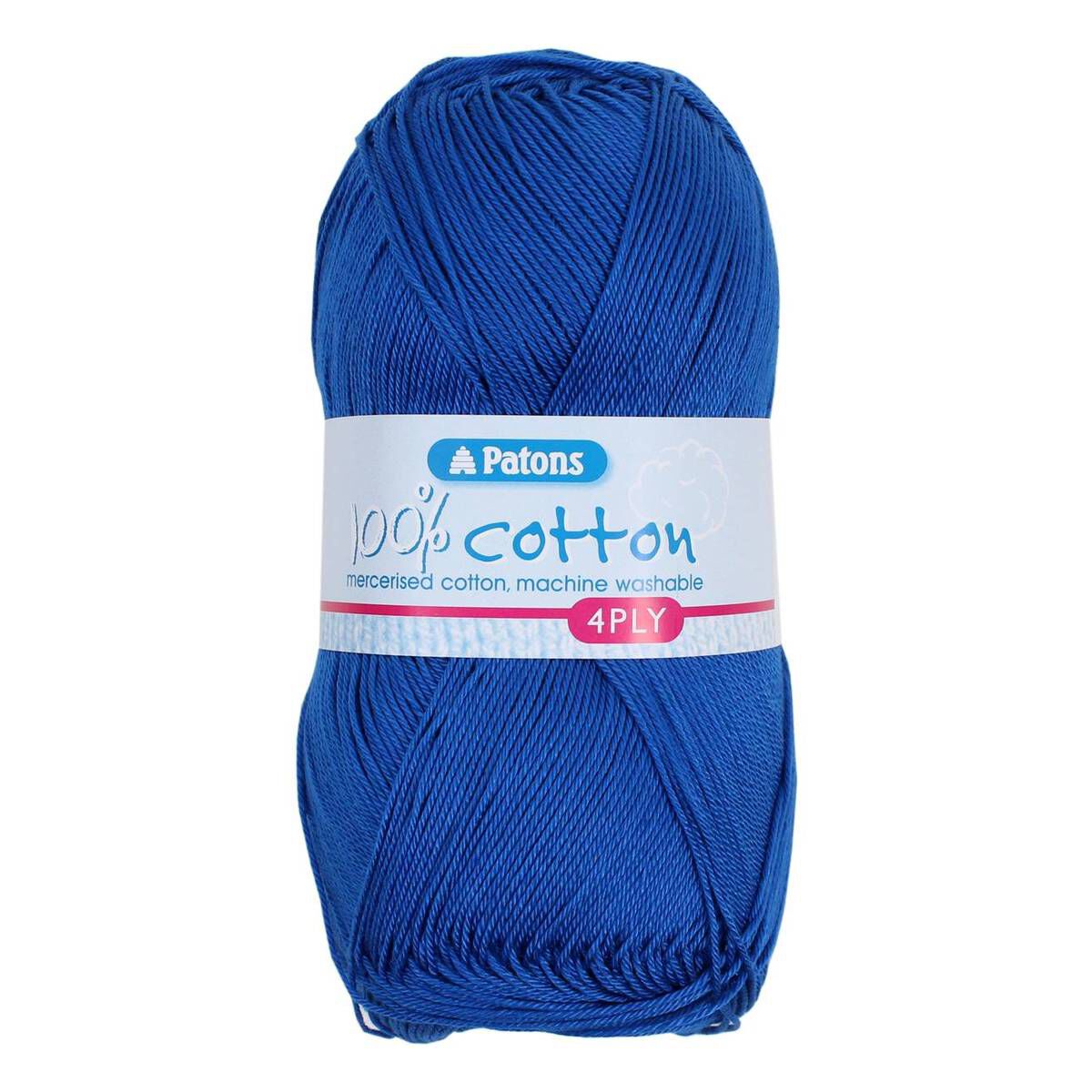 Patons Royal Blue 100% Cotton 4 Ply 100g | Hobbycraft