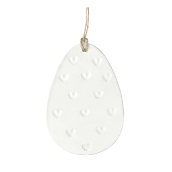 Hanging Ceramic Heart Egg Decoration 10cm