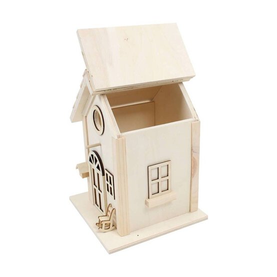 Bird House with Rocking Chair 19cm x 19cm x 26cm image number 2
