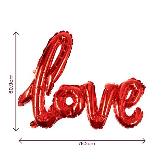Red Cursive Love Foil Balloon image number 2