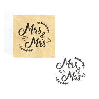 Mrs and Mrs Wooden Stamp 5cm x 5cm