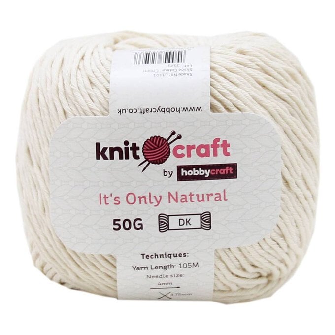 Knitcraft Cream It's Only Natural Light DK Yarn 50g image number 1