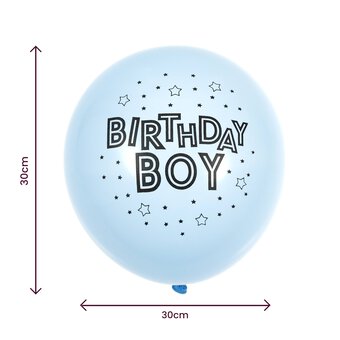 Blue Happy Birthday Latex Balloons 10 Pack