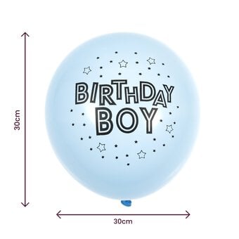 Blue Happy Birthday Latex Balloons 10 Pack