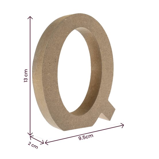 MDF Wooden Letter Q 13cm image number 4