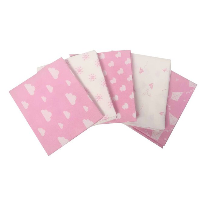 Pink Nursery Basics Cotton Fat Quarters 5 Pack image number 1