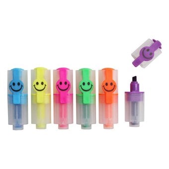 Smiley Mini Highlighters 6 Pack