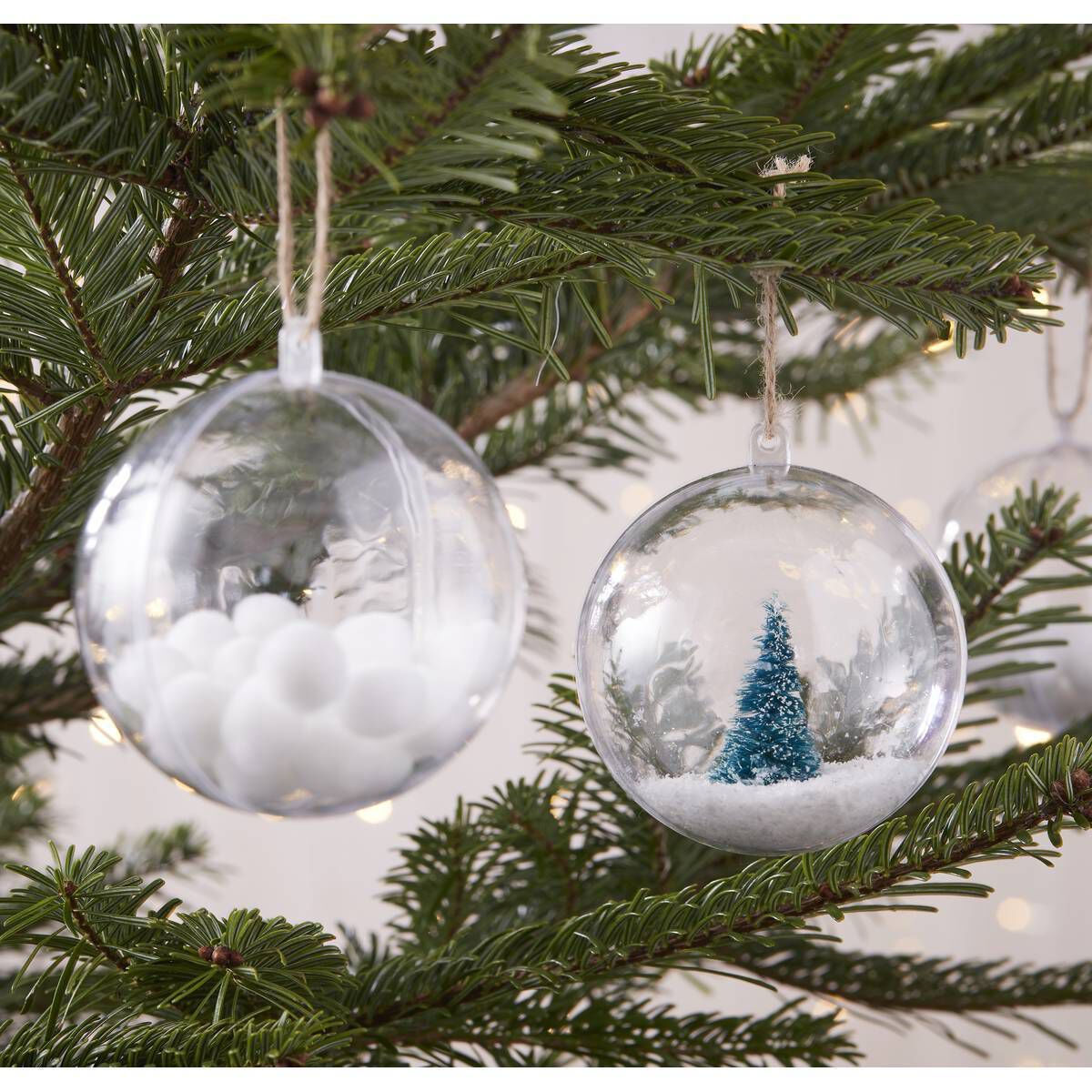 Large Fillable Baubles 8cm 4 Pack Hobbycraft