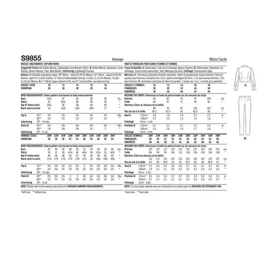 Simplicity Women's Top and Trousers  Sewing Pattern S9855 (W3 30W-38W) image number 2
