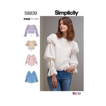 Simplicity Women's Tops Sewing Pattern S8839 (H5 6-14)