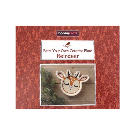 Paint Your Own Ceramic Reindeer Plate image number 6