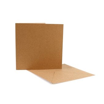 Kraft Cards and Envelopes 6 x 6 Inches 10 Pack