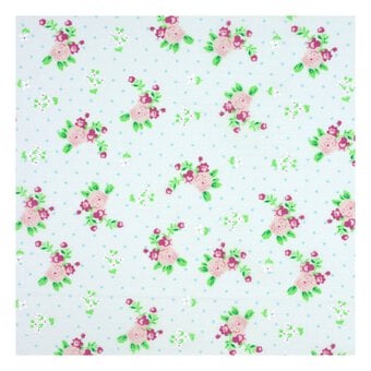 White Floral Dot Polycotton Fabric by the Metre image number 2