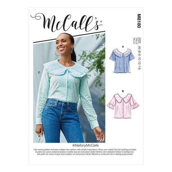 McCall&rsquo;s Mallory Top Sewing Pattern M8180 (6-14) image number 1