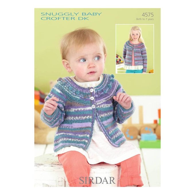 Sirdar Snuggly Baby Crofter DK Cardigans Digital Pattern 4575 image number 1