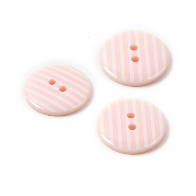 Hemline Pink Novelty Stripey Button 3 Pack image number 1