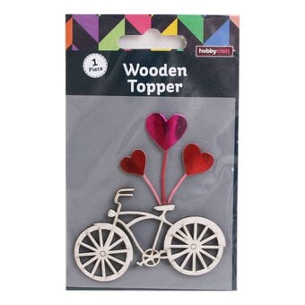 Heart Bike Wooden Topper 8.4cm image number 2