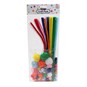 Primary Colour Pipe Cleaners and Poms Craft Pack 80 Pieces image number 2