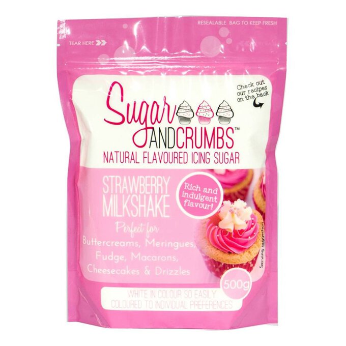 Sugar and Crumbs Strawberry Milkshake Natural Flavoured Icing Sugar 500g
